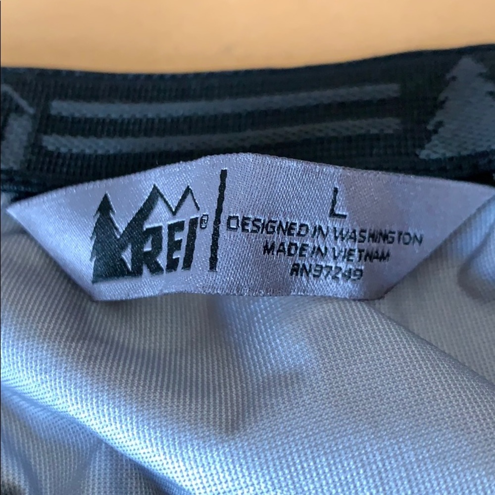 REI waterproof rain pants, women’s large.